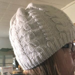 White North Face winter hat